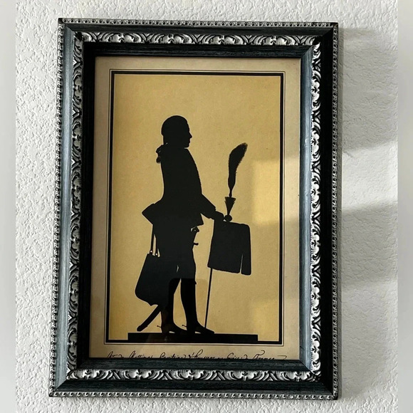 Vintage Catalda for Carson's Silhouettes Borghese Style Colonial Man‎ Framed Art - Picture 2 of 3